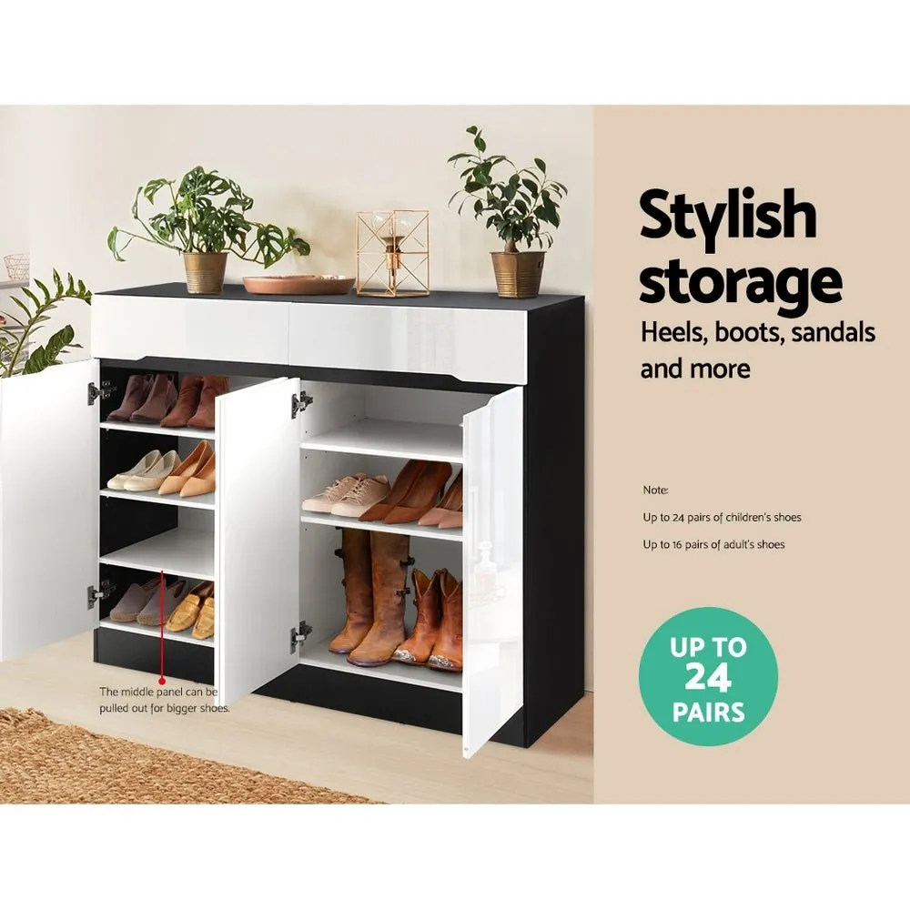 120cm Shoe Cabinet Storage Rack High Gloss Front