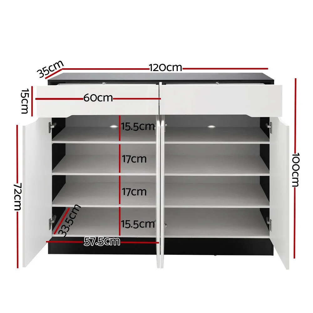120cm Shoe Cabinet Storage Rack High Gloss Front