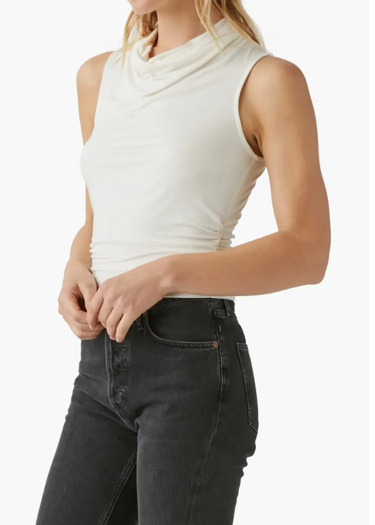 Anita Mock Neck Tank - Chalk