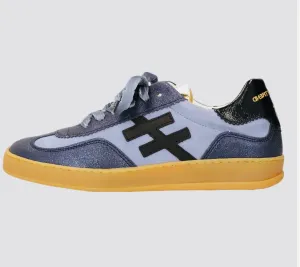 ANOTHER TREND blue metallic and suede sneaker