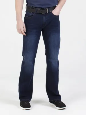 Bootcut (Flare) Fit Mid Stretch Mustang Blue Black Denim Jeans