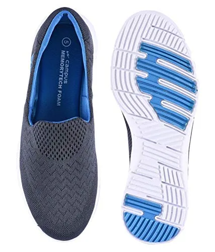 Campus Crown-2 LGRY/Sky Running Shoes for Women -7 UK/India