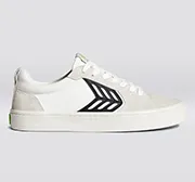 CATIBA PRO Skate Off-White Canvas Vintage White Suede Black Logo Sneaker Women