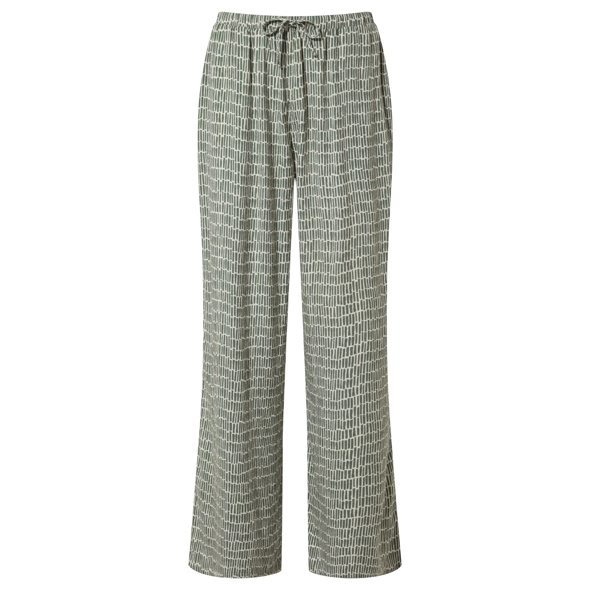Christina Womens Trousers - Green Dash Print
