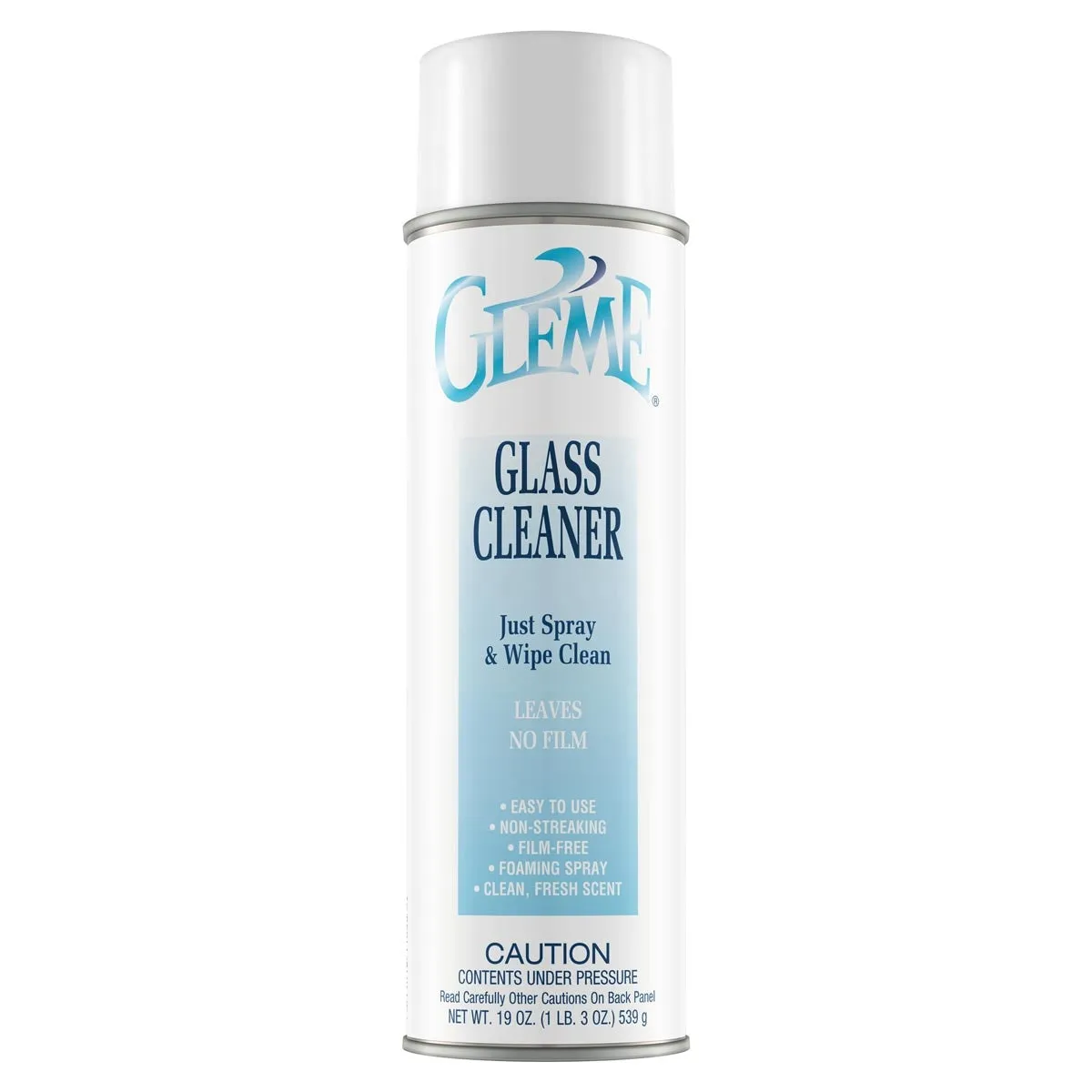 Claire® Gleme Just Spray & Wipe Glass Cleaner (19 oz Aerosol Cans) - Case of 12