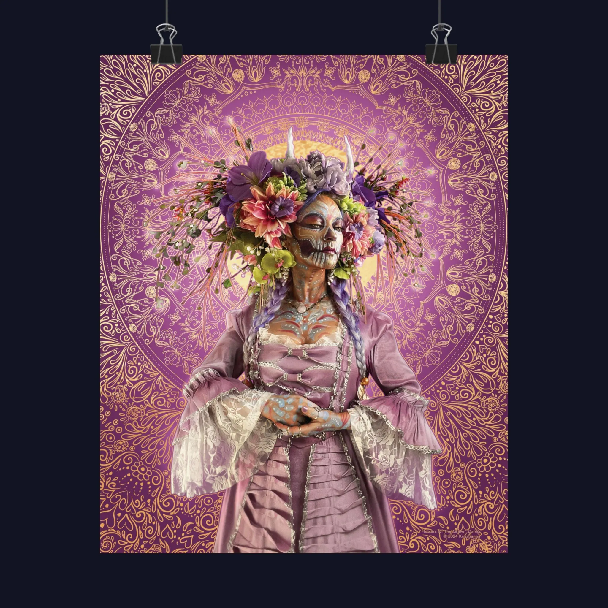Dahlia "Flowers Of The Grave" Matte Art Print