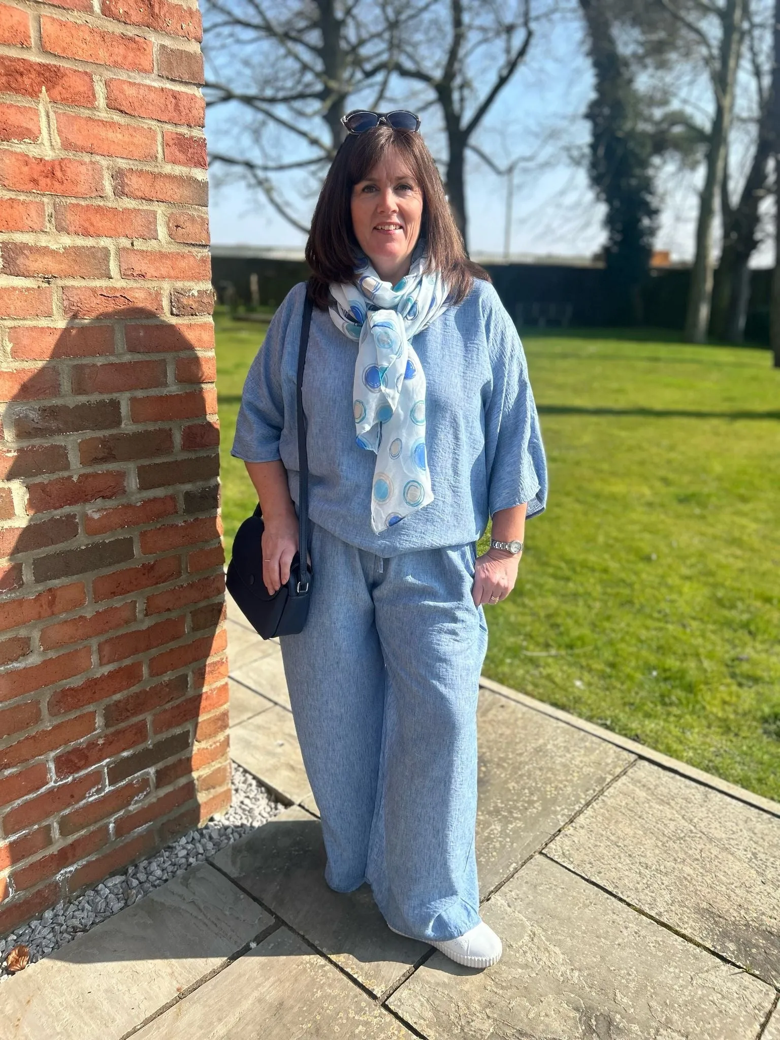 Denim Short Sleeve Round Neck Top Kirsty