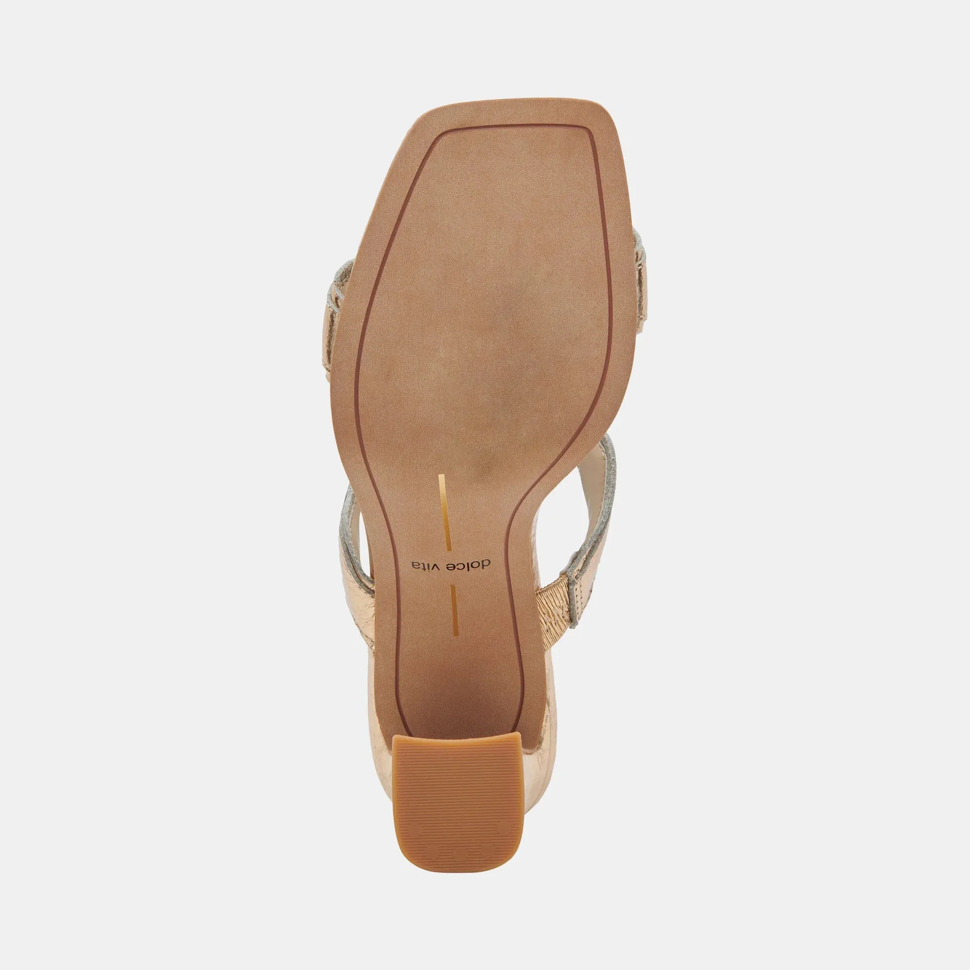 Dolce Vita Ilva Heels in Gold Distressed Leather