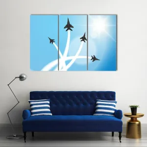 Fighter Jets Performing Acrobatics Canvas Wall Art