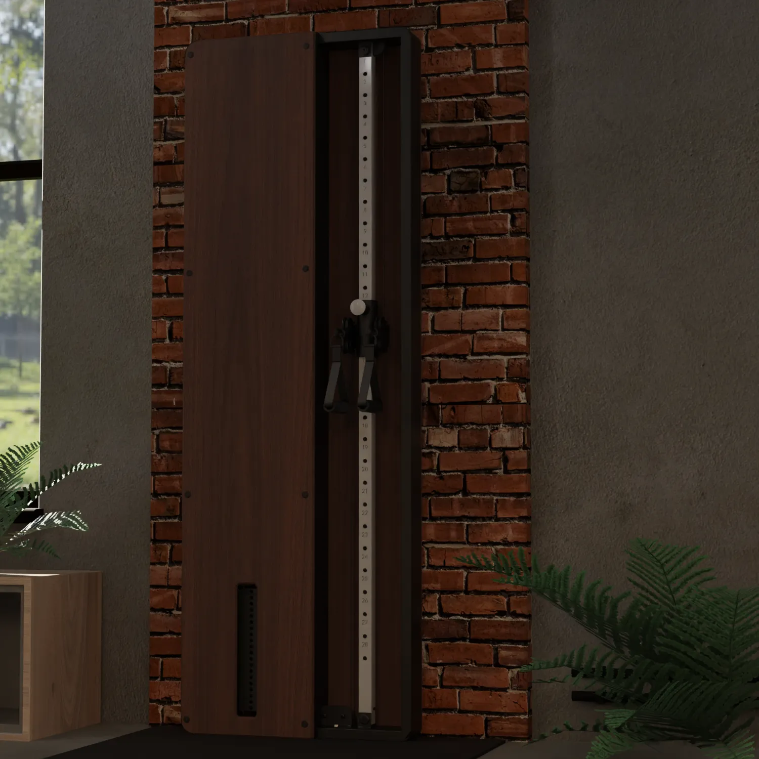Flow 7 Walnut - Wall Mounted Functional Trainer