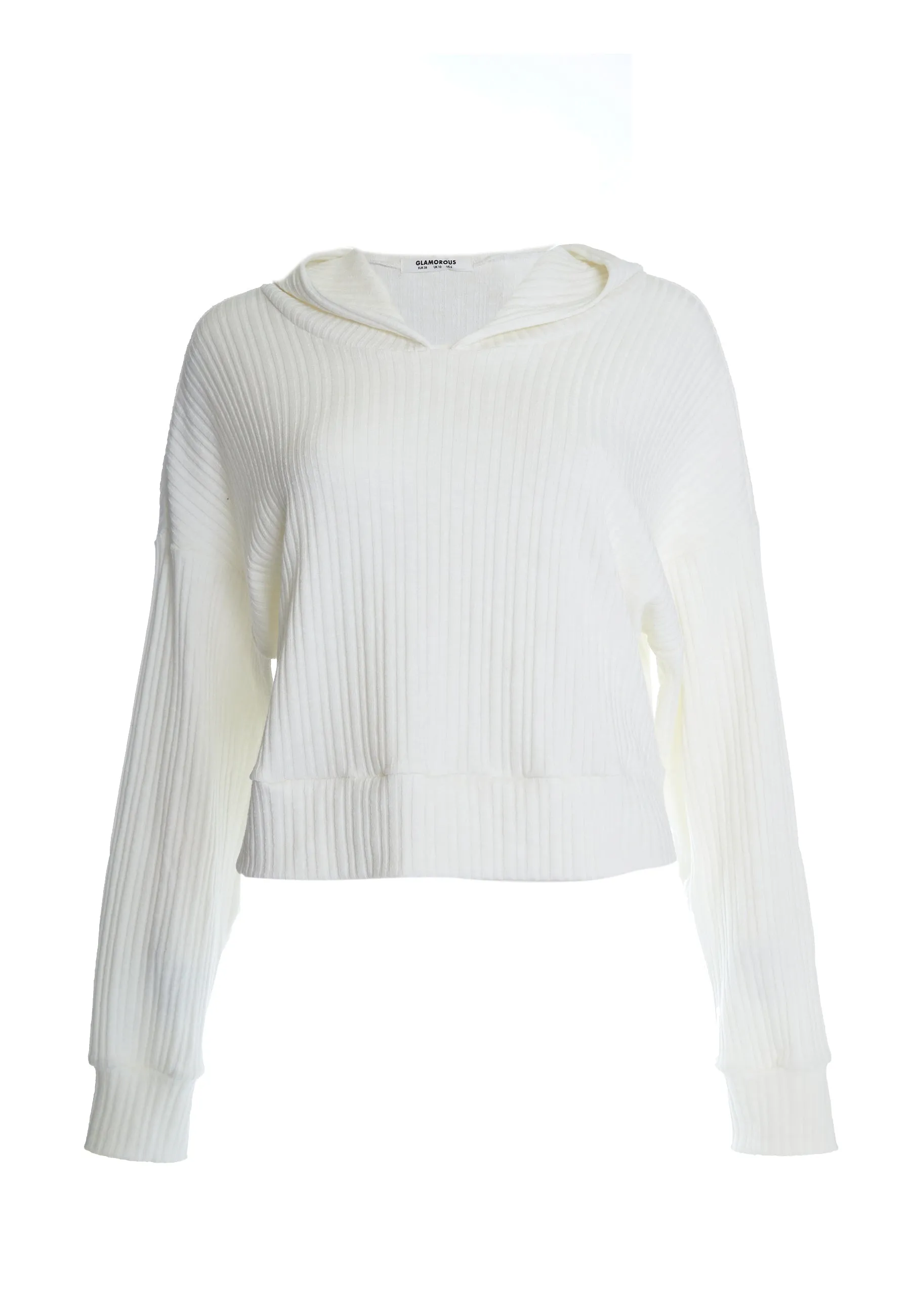Glamorous White Ribbed Loungewear Top