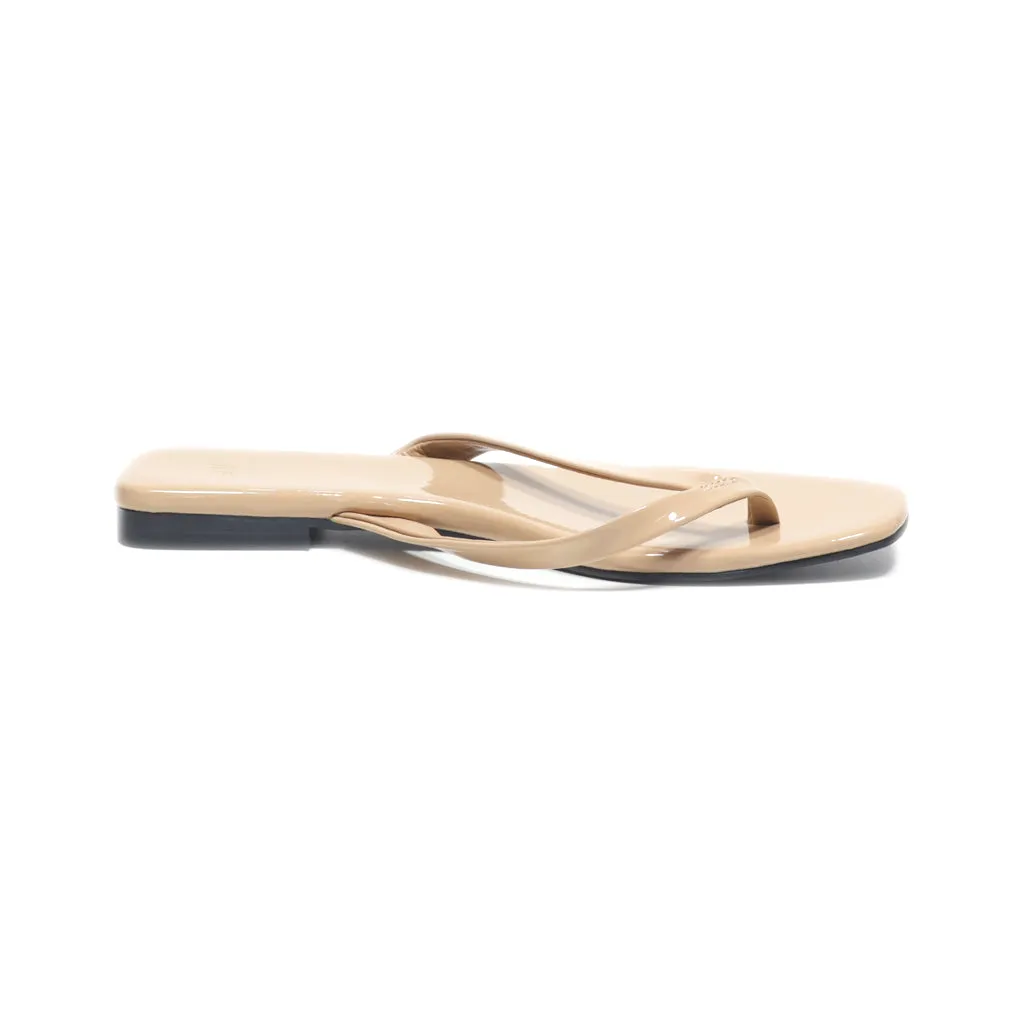 H&M Slippers Leather Beige Colour For Women