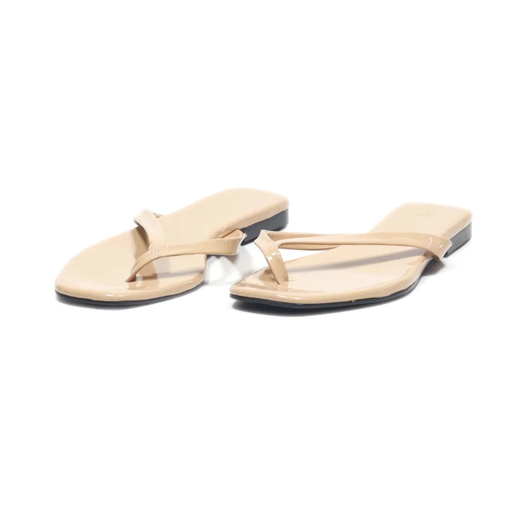 H&M Slippers Leather Beige Colour For Women