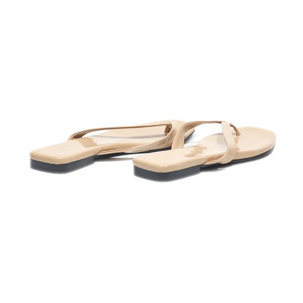 H&M Slippers Leather Beige Colour For Women