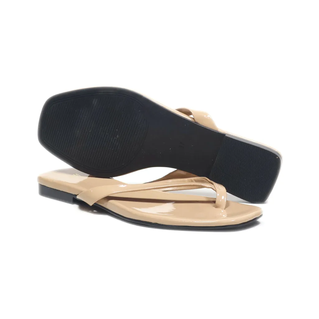 H&M Slippers Leather Beige Colour For Women