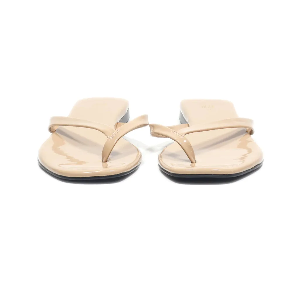 H&M Slippers Leather Beige Colour For Women