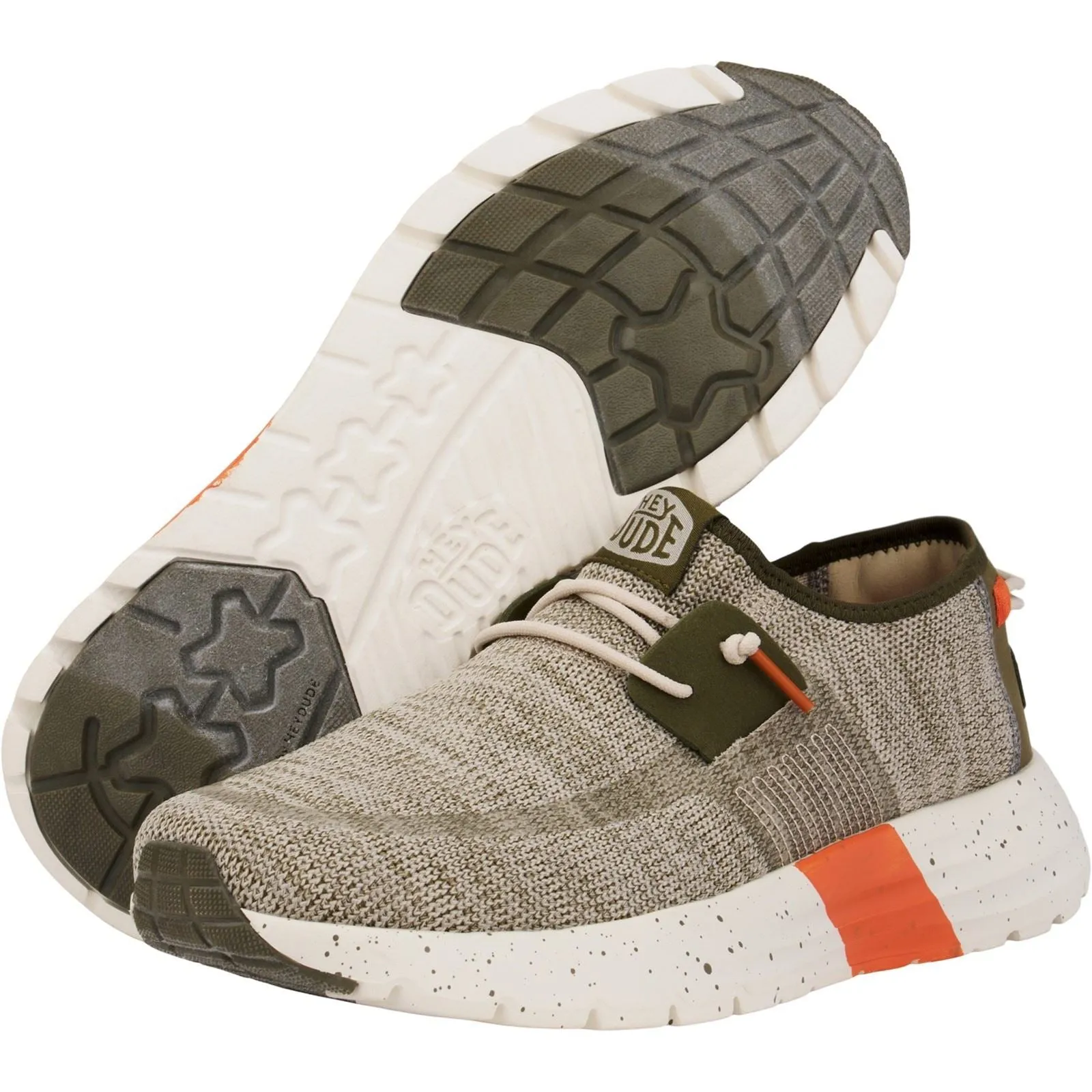 HEYDUDE Sirocco Sport Mode Nylon Men's Green/Dusty Olive/Orange Trainers
