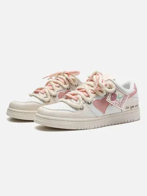 Kicksteria - Versatile Rose Stamp Print Board Casual Shoes