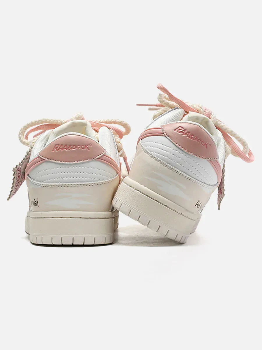 Kicksteria - Versatile Rose Stamp Print Board Casual Shoes