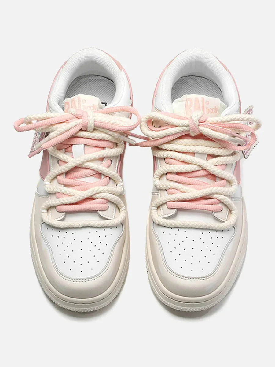 Kicksteria - Versatile Rose Stamp Print Board Casual Shoes