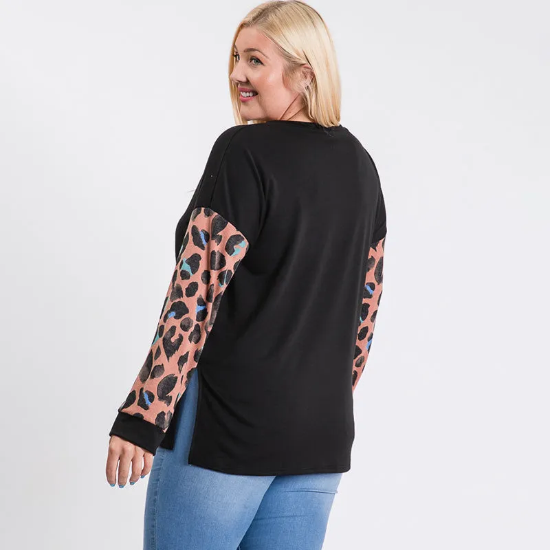 Leslie Leopard Sleeve Top