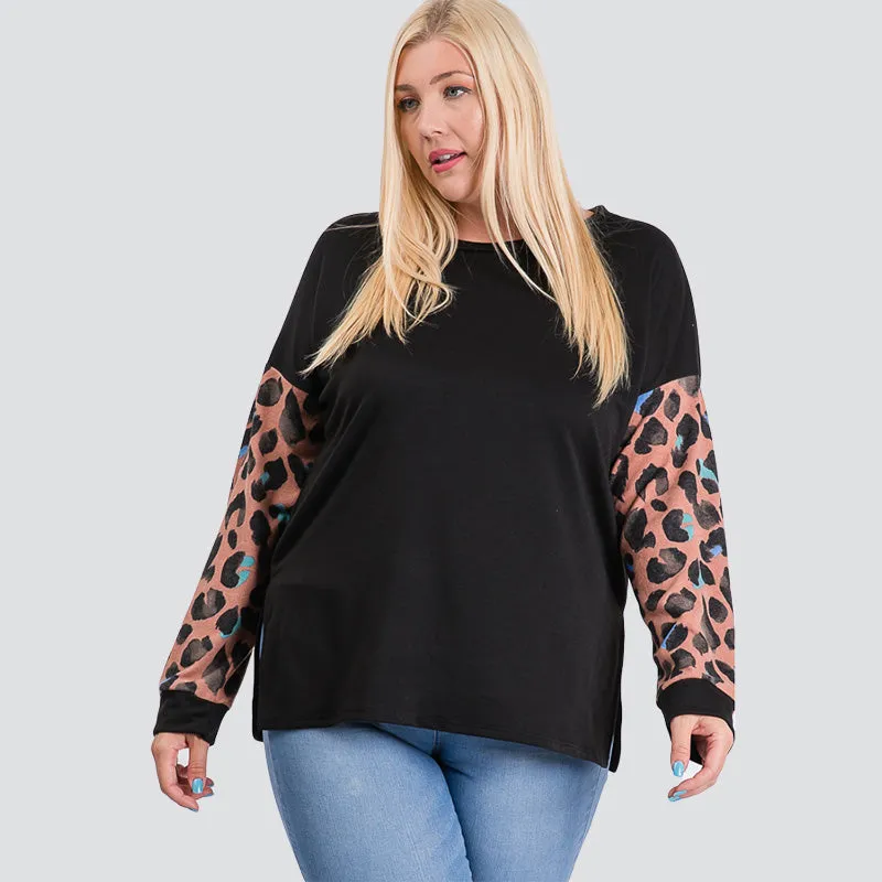 Leslie Leopard Sleeve Top