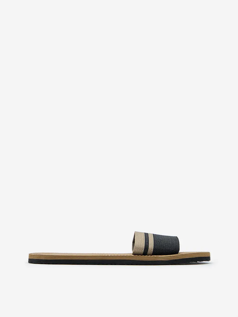 LUNA BLU Black Knitted Flip-Flop