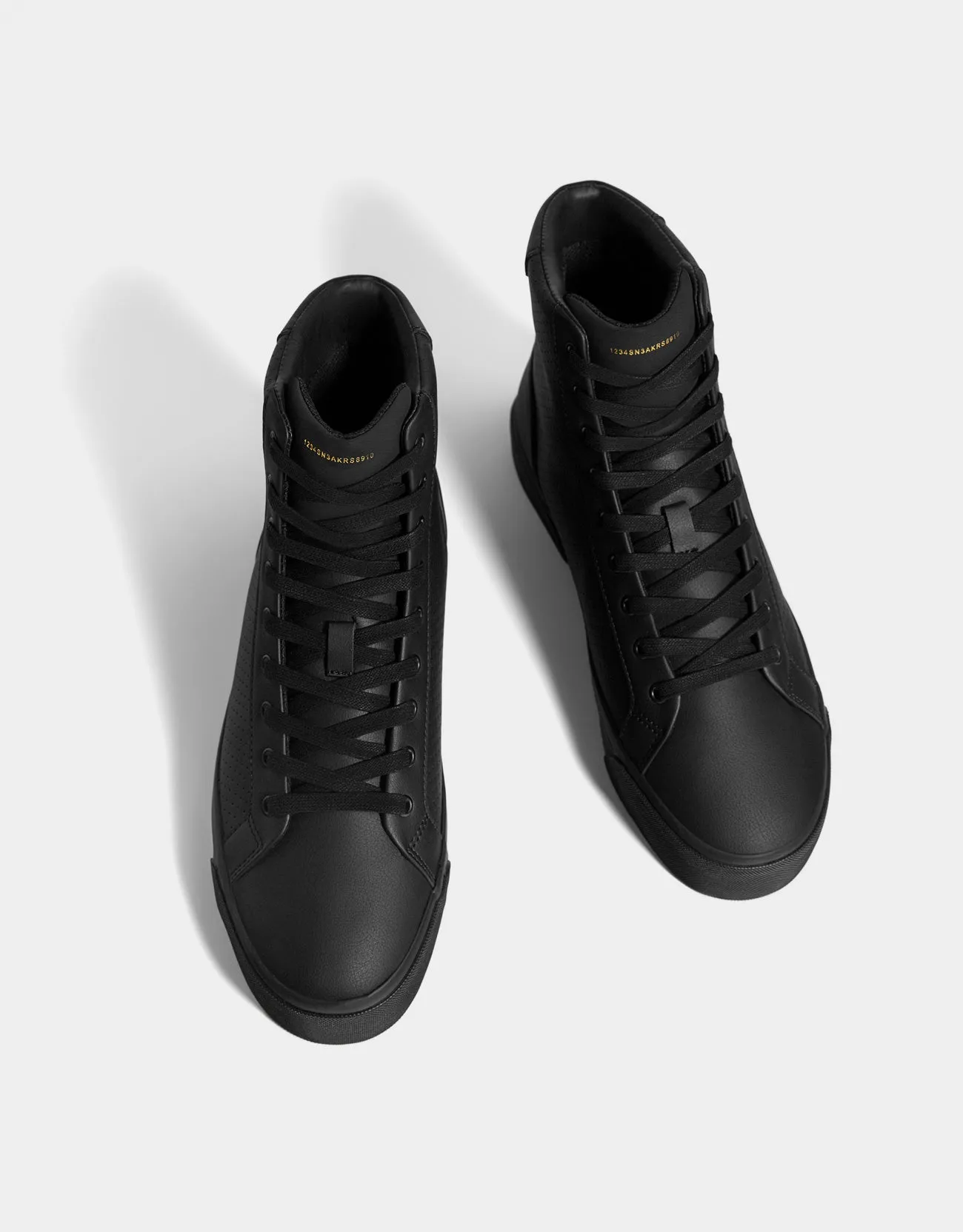 Mens high-top trainers with broguing