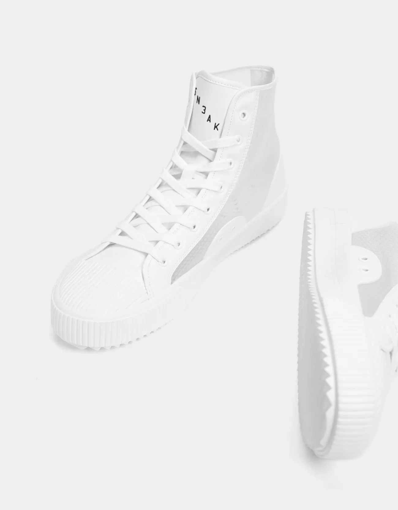 Men’s transparent high-top trainers