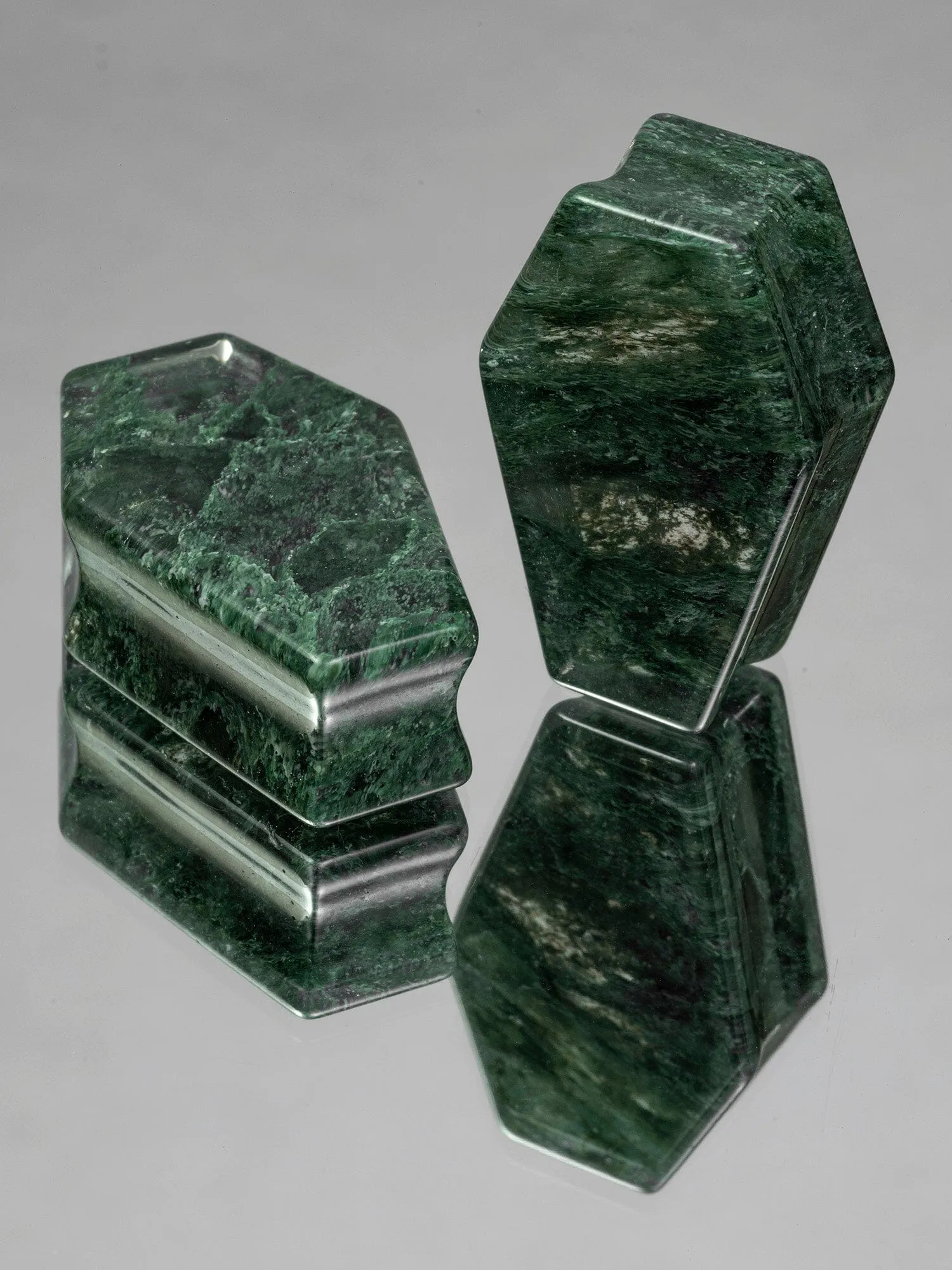 Moss Quartz Coffin Cut Stone Plugs