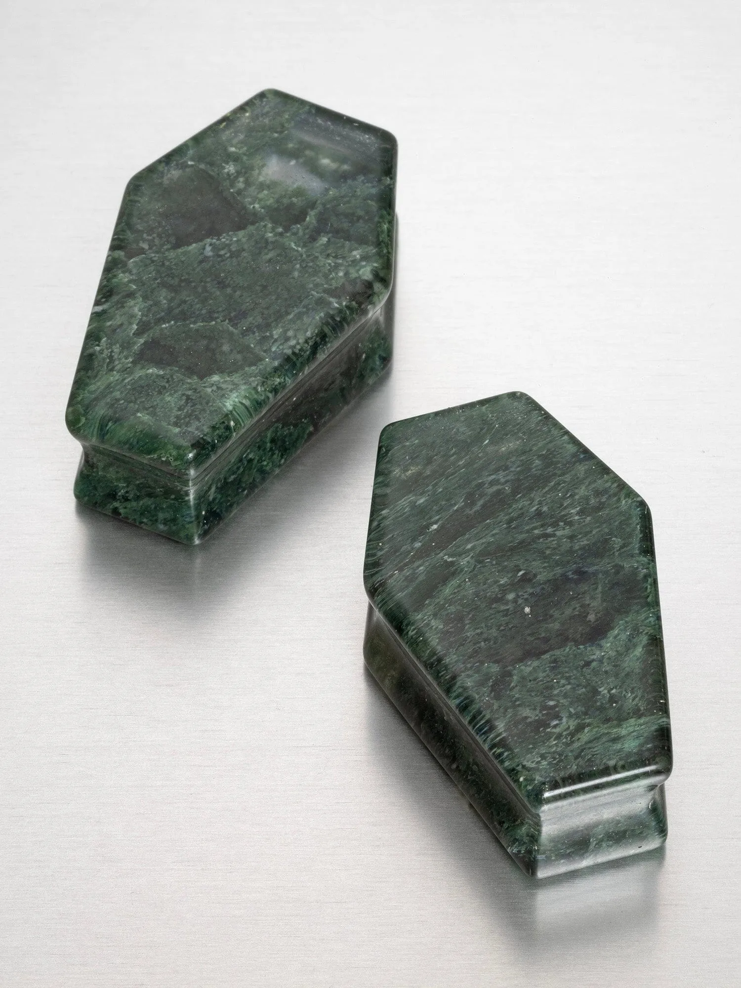 Moss Quartz Coffin Cut Stone Plugs