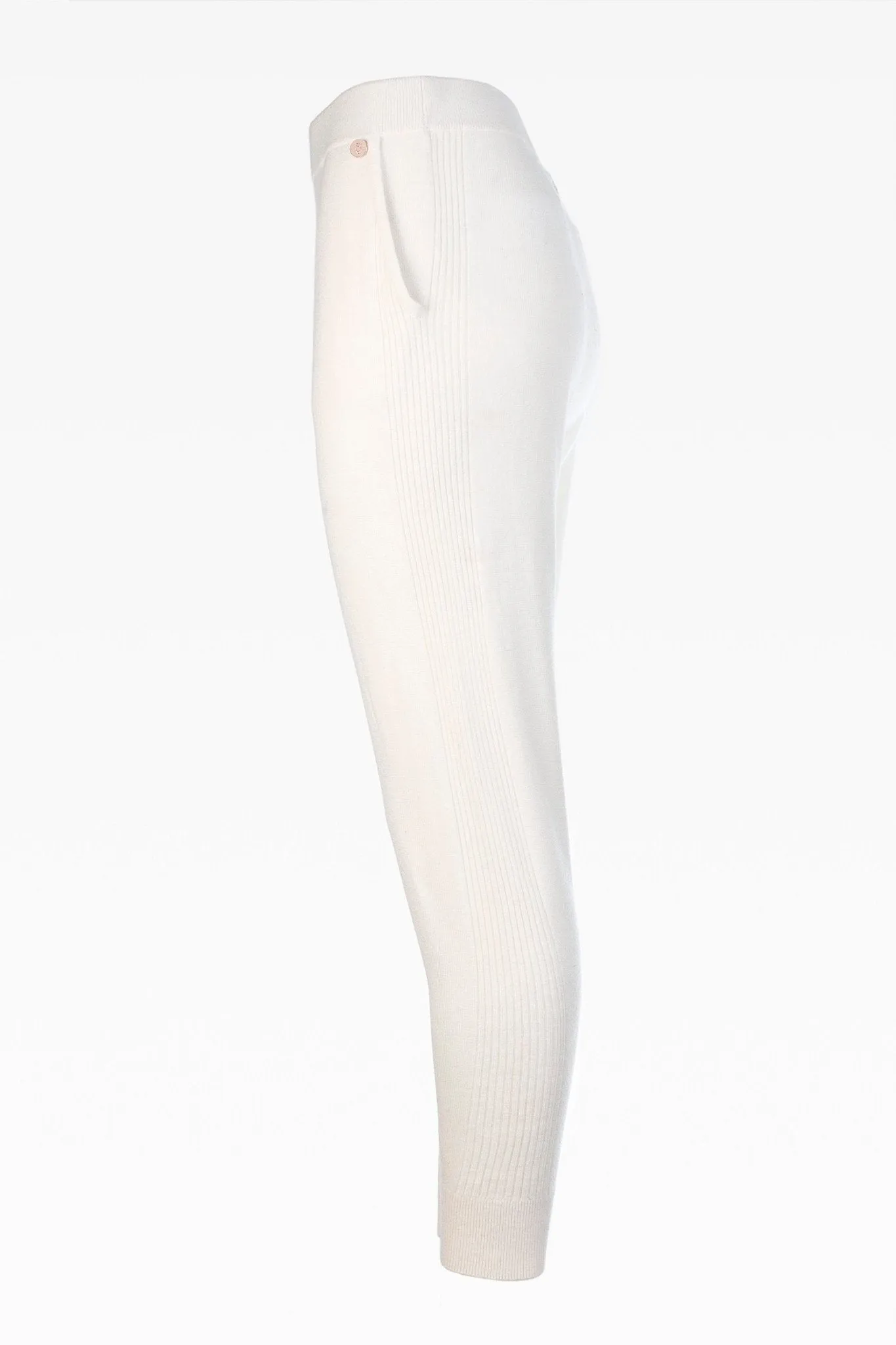Myla Angel White Ladies Joggers: Luxury Cashmere & Wool Blend Loungewear