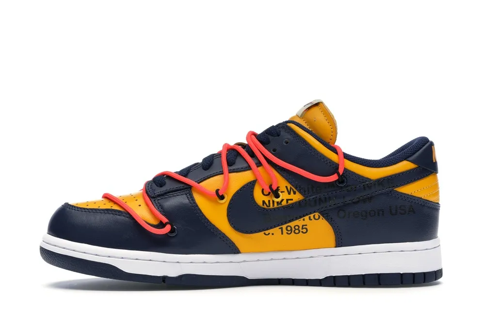 NIKE DUNK LOW OFF-WHITE UNIVERSITY GOLD MIDNIGHT NAVY