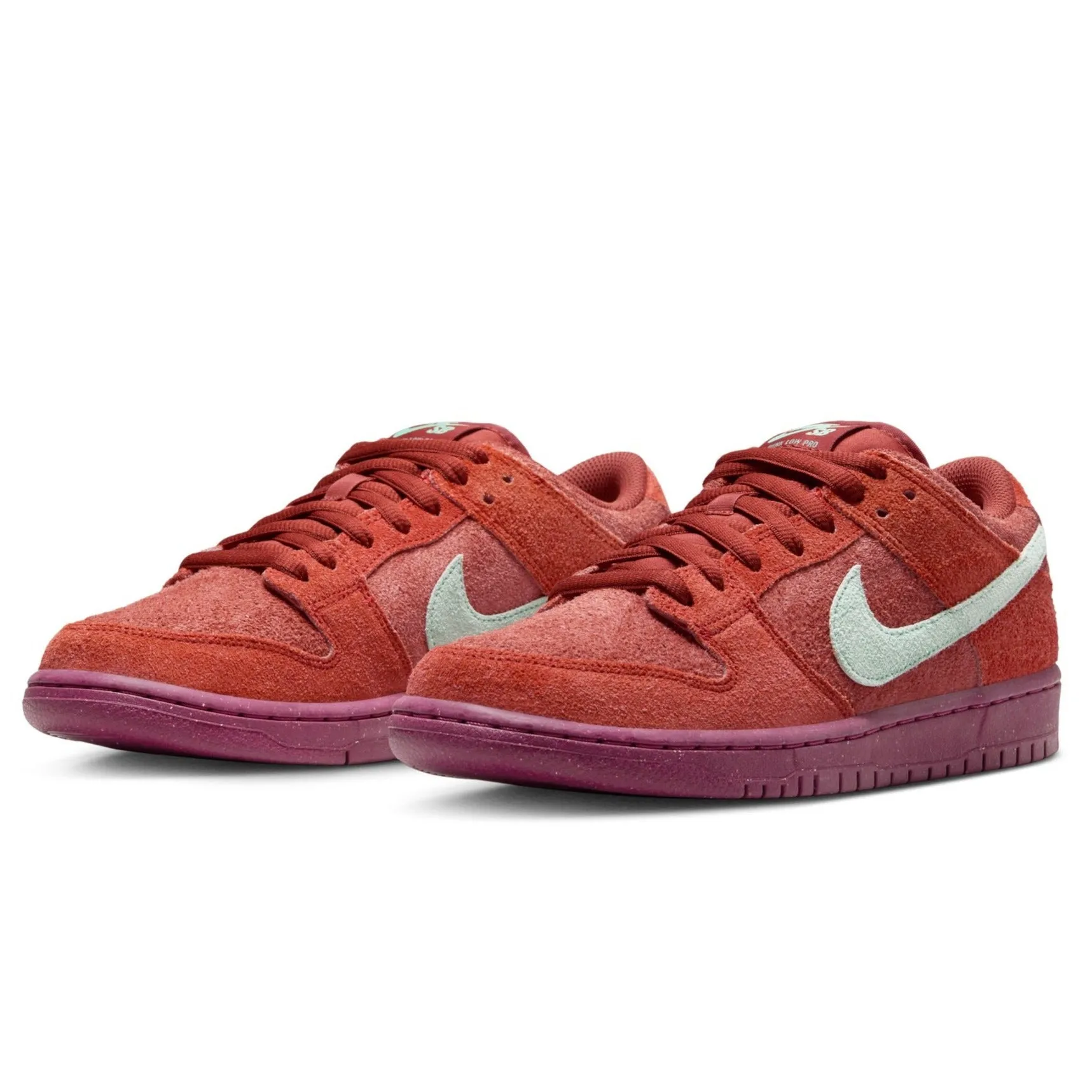 Nike SB Dunk Low Pro Premium Skateboard Shoe - Mystic Red/Emerald Rise-Rugged Orange