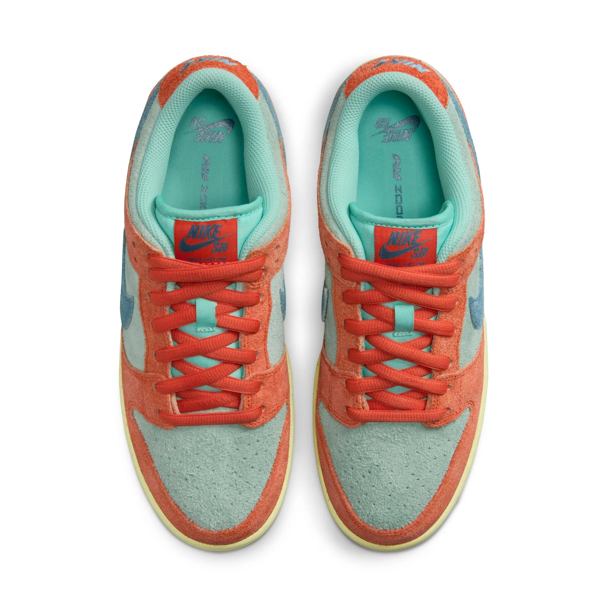 Nike SB Dunk Low Pro Premium Skateboard Shoe - Orange/Noise Aqua-Emerald Rise-Orange