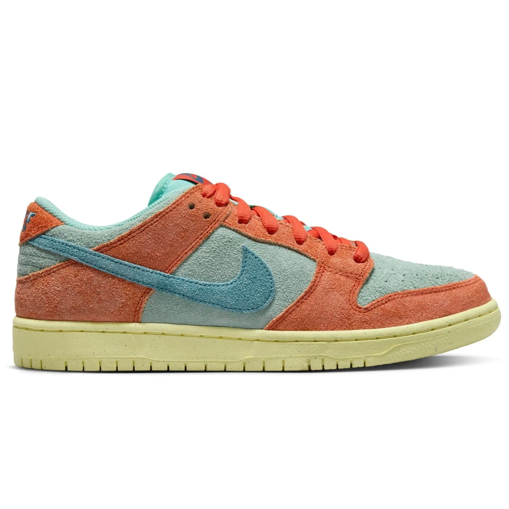 Nike SB Dunk Low Pro Premium Skateboard Shoe - Orange/Noise Aqua-Emerald Rise-Orange
