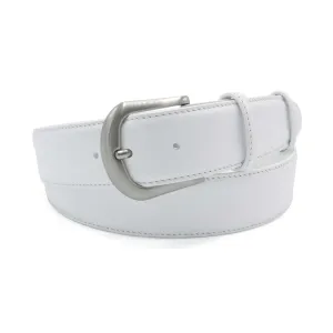 Optic White Napa Leather Belt