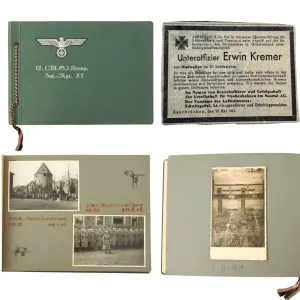 Original German WWII Named KIA Heer Army 12th Machine Gun Company 37th Infantry Regiment Photo Album - 55 Photos - Killed in Greece 1941