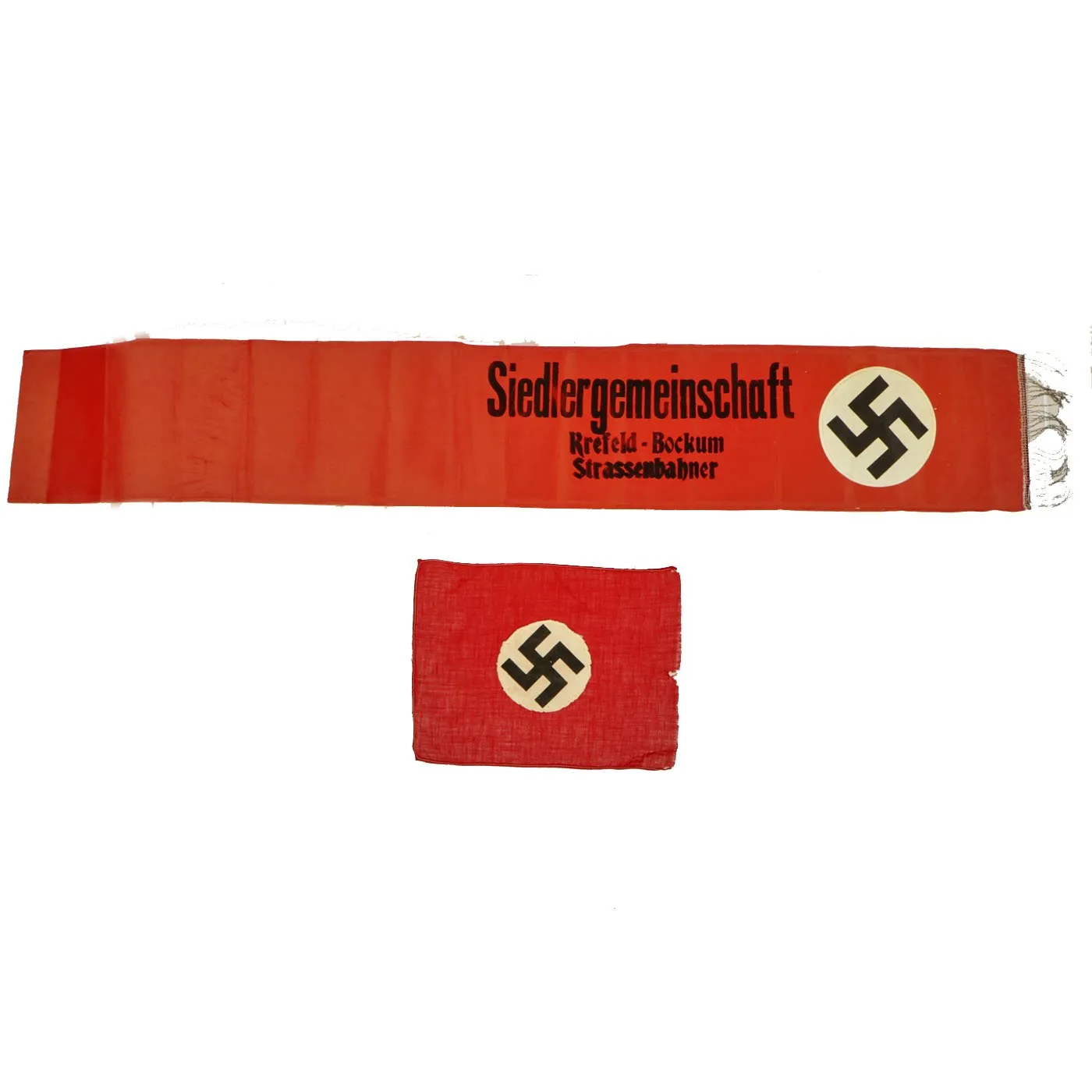 Original German WWII USGI Bring Back Partial Fringed Funeral Sash and Small NSDAP Party Flag