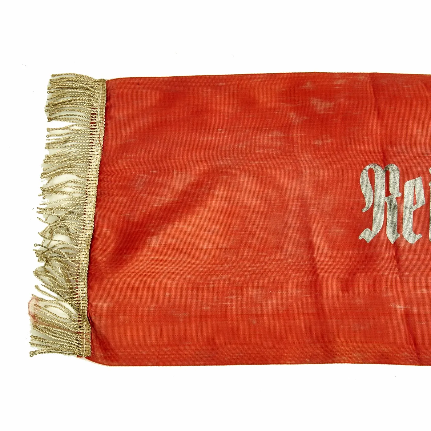 Original German WWII USGI Bring Back Set of Two Partial Funeral Sashes with Fringes & Markings