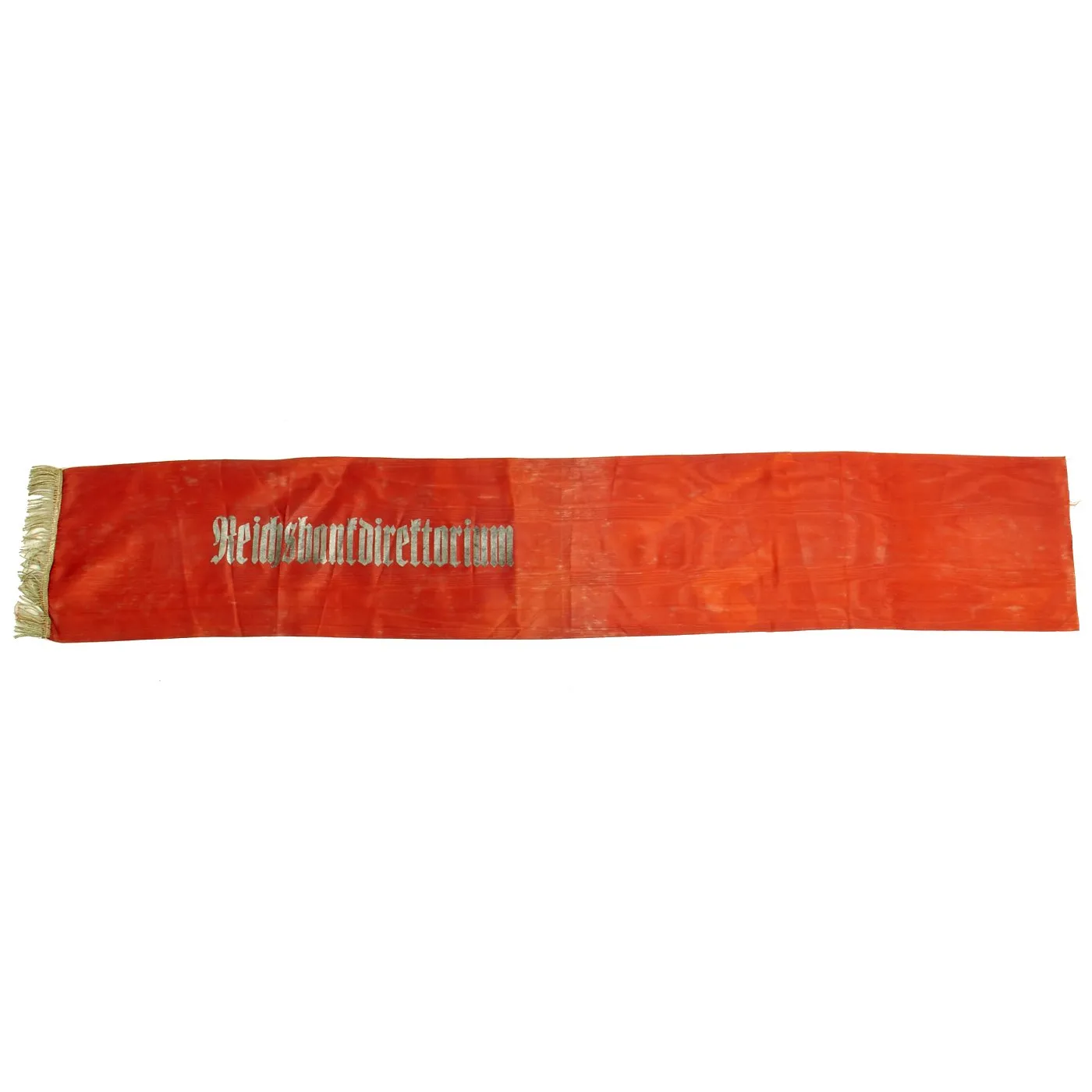 Original German WWII USGI Bring Back Set of Two Partial Funeral Sashes with Fringes & Markings
