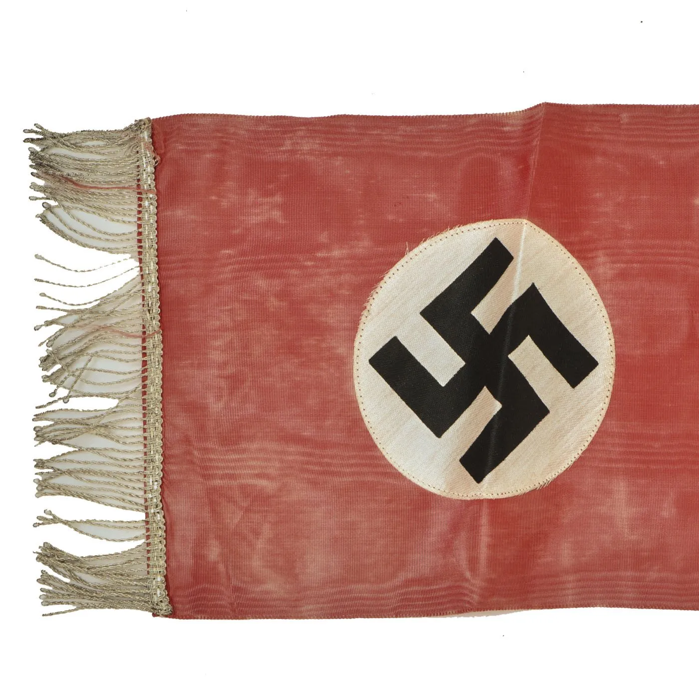 Original German WWII USGI Bring Back Set of Two Partial Funeral Sashes with Fringes