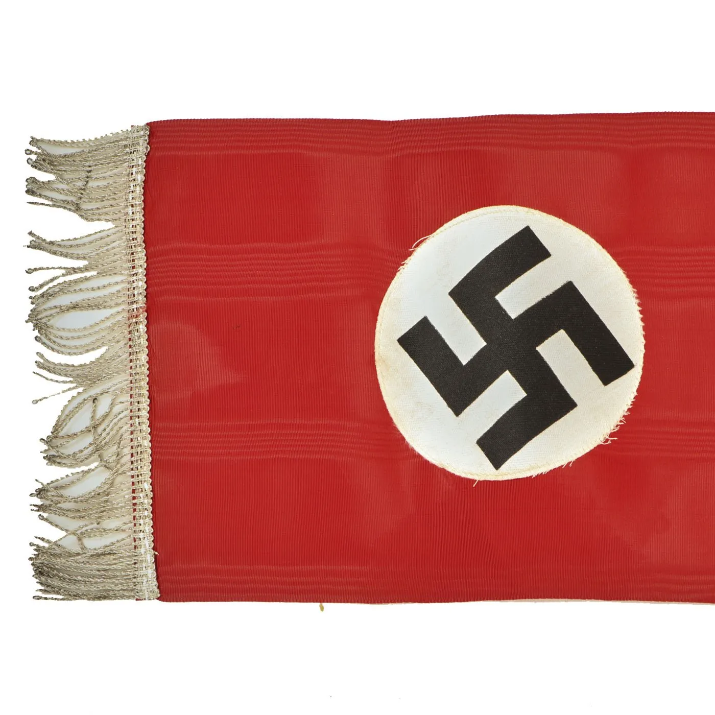 Original German WWII USGI Bring Back Set of Two Partial Funeral Sashes with Fringes