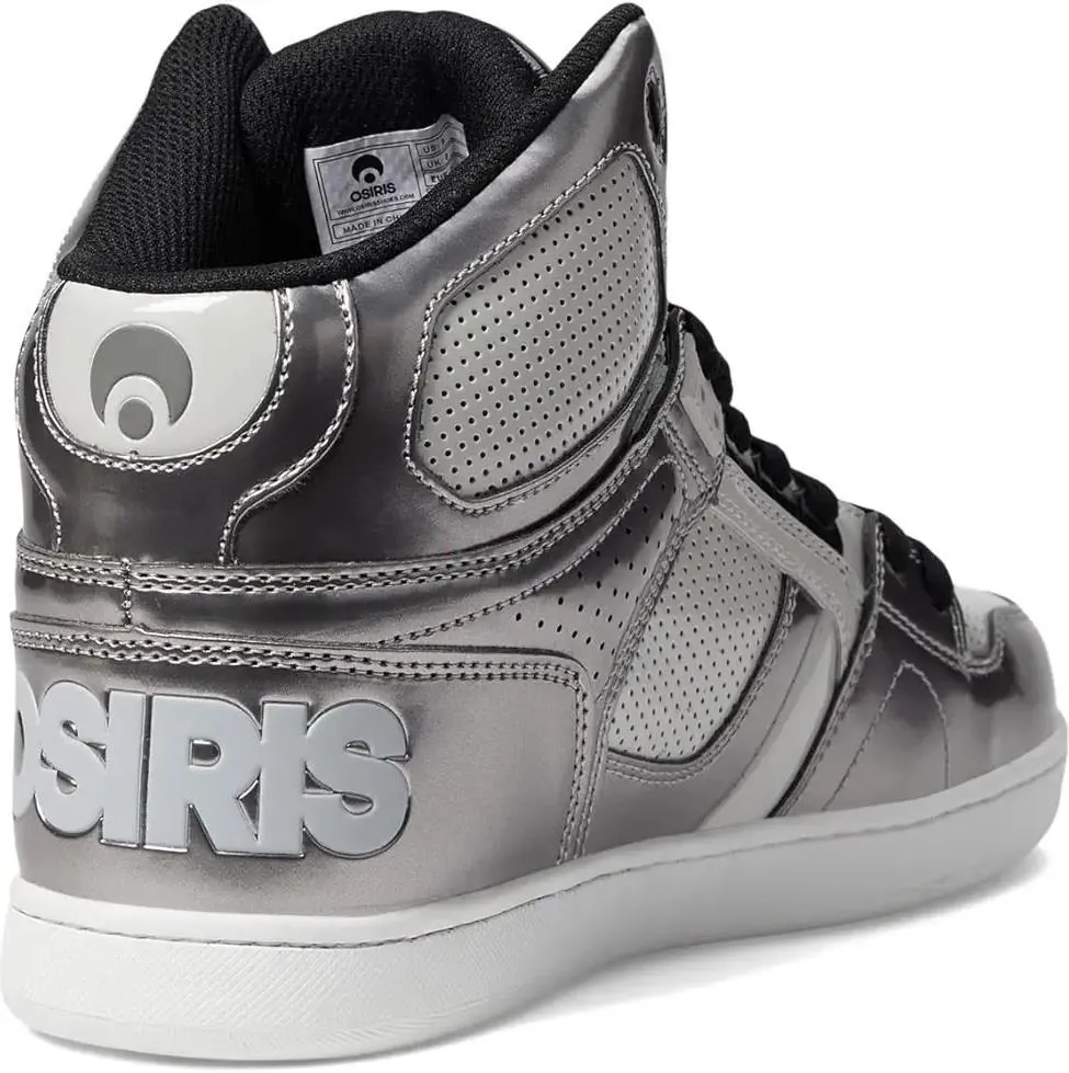 Osiris NYC 83 CLK Silver Black White Mens Hi Top Skate Trainers