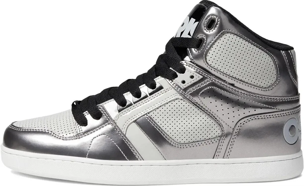Osiris NYC 83 CLK Silver Black White Mens Hi Top Skate Trainers