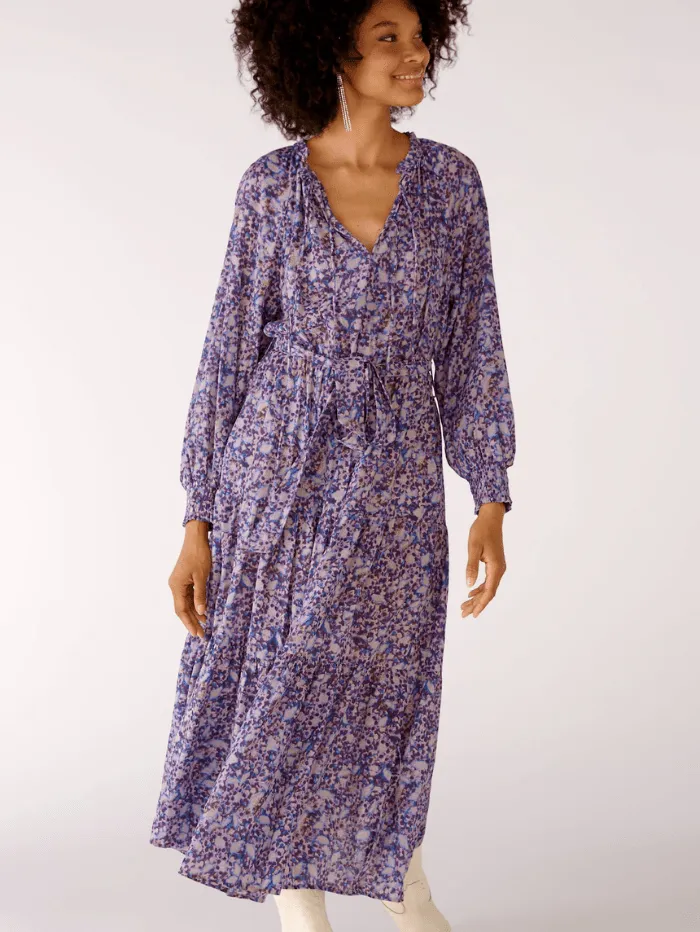 Oui T Purple Floral Maxi Dress 77950 444