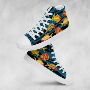 Primitive  Fish - Men's High Top Canvas Shoes