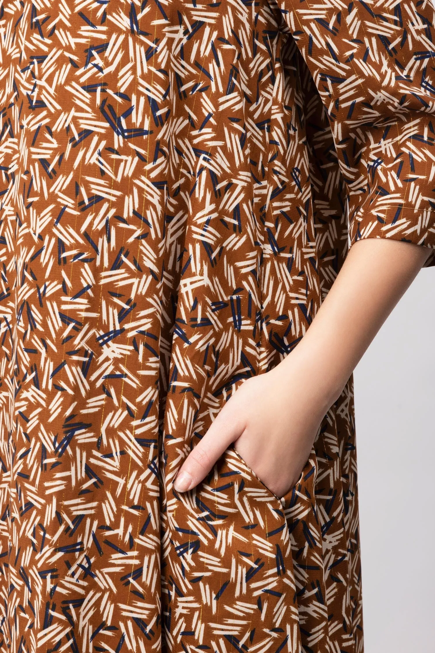 Printed V-neck Maxi Dress