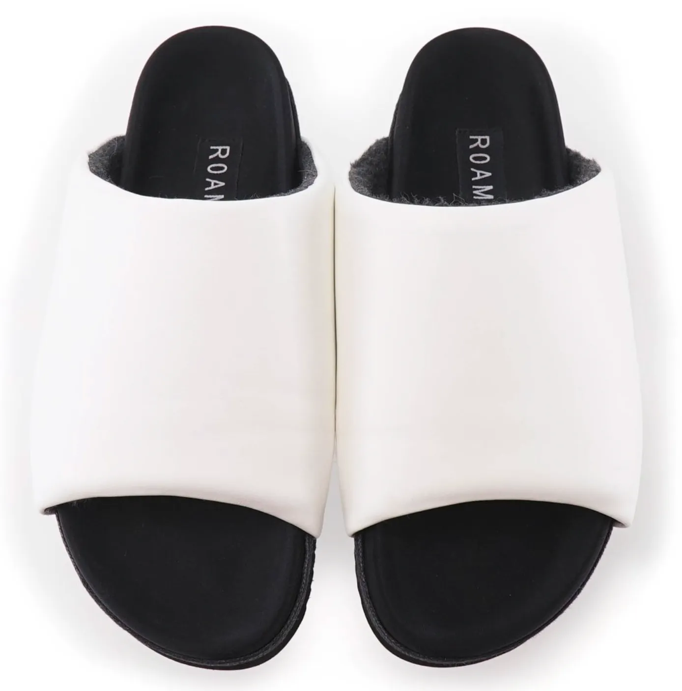 R0AM White Leather Slider