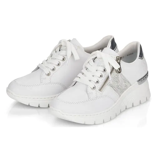 Rieker Wedge Trainers - N8322-80-60 - White